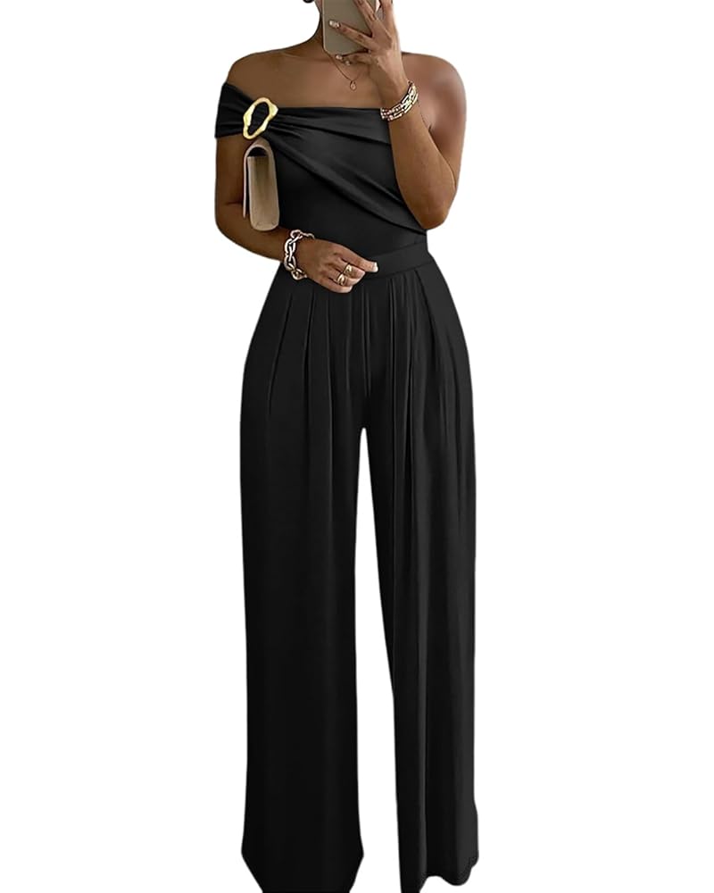 Amazon.com: CHICME Womens Sleeveless Jumpsuit One Shoulder